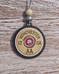 Winchester 12 GA AA round cardstock freshie with black glitter border
