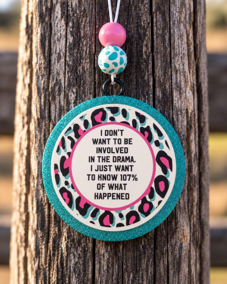 I Don't Want To Be Involved In The Drama Cardstock Car Freshie - Pina Colada Scent | Ready to Ship Handmade Car Air Freshener
