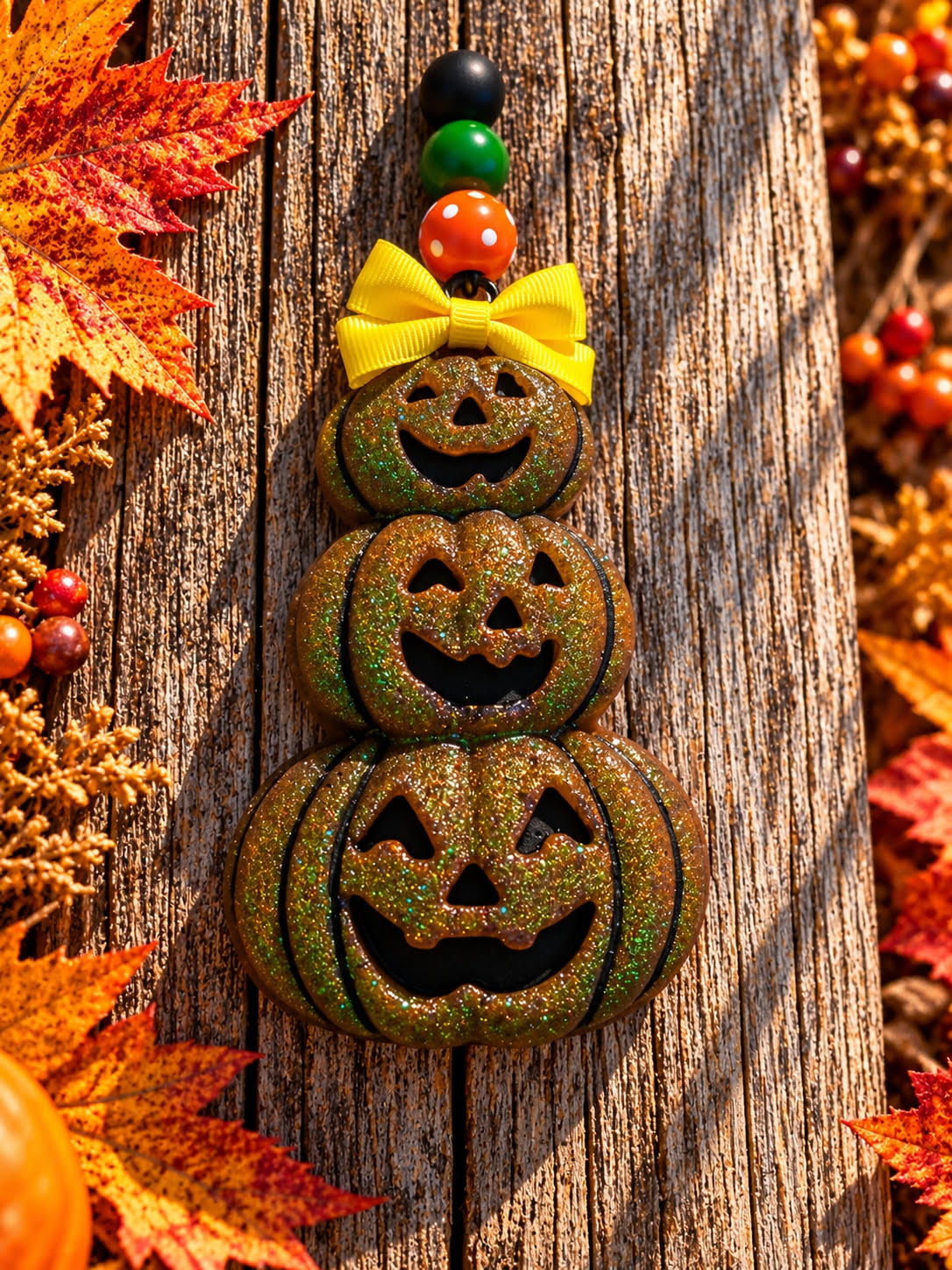 Jack My Lantern 3D Car Freshie (Black/Green) - Jack My Lantern Scent | Handmade Car Air Freshener
