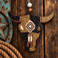 Bull Skull Car Freshie - Black and Gold Glitter
