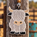 Highland Cow Car Freshie - Brown with Teal Bow