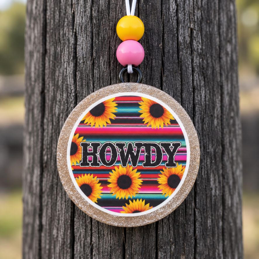 Howdy Western Cardstock Car Freshie - Agent 007 Scent | Ready to Ship Handmade Car Air Freshener