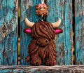 3D Highland Cow Car Freshie - Brown with Cowboy Hat Charm