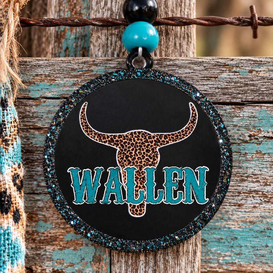 Wallen Bull Horns Western Cardstock Car Freshie - Whiskey Reserve Scent | Ready to Ship Handmade Car Air Freshener