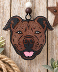 Brown glitter pit bull car freshie