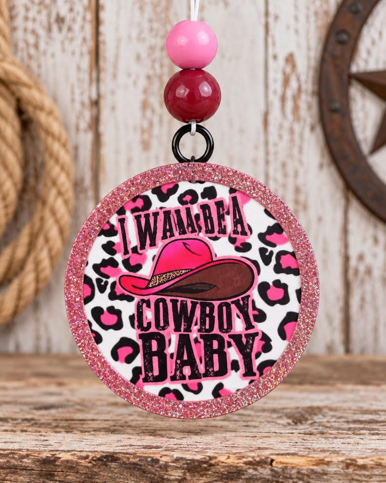 I Wanna Be A Cowboy Baby Western Cardstock Car Freshie - Sand N My Boots Scent | Ready to Ship Handmade Car Air Freshener