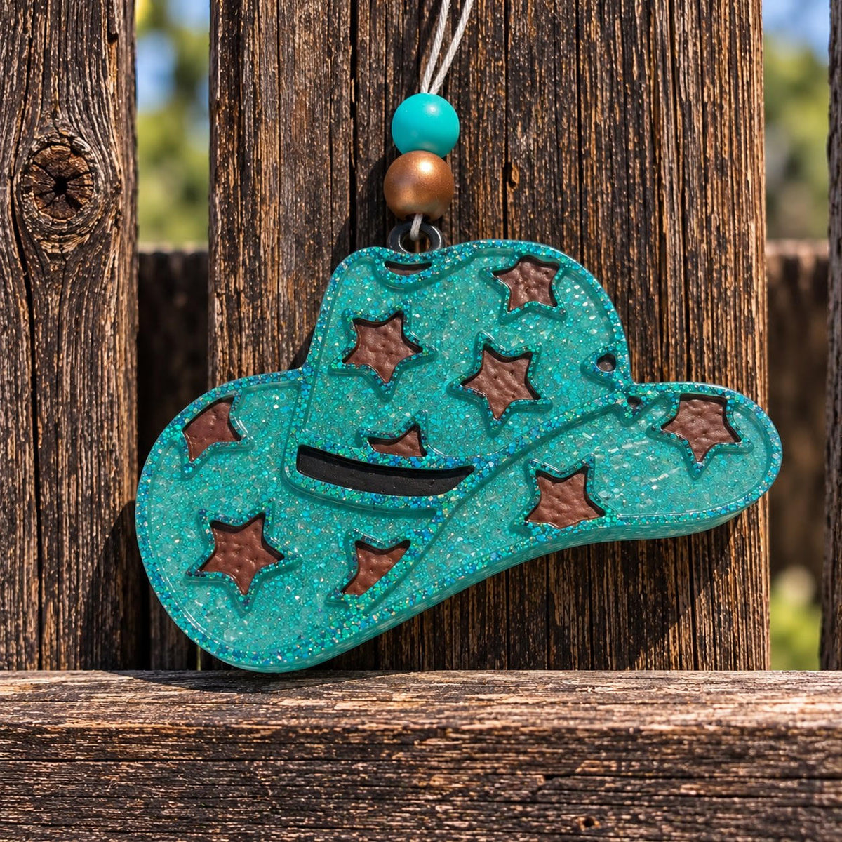 Cowgirl Hat Western Car Freshie - Pink Sands Scent | Ready to Ship Handmade Car Air Freshener