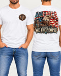 America Belongs to We the People tee in white front and back