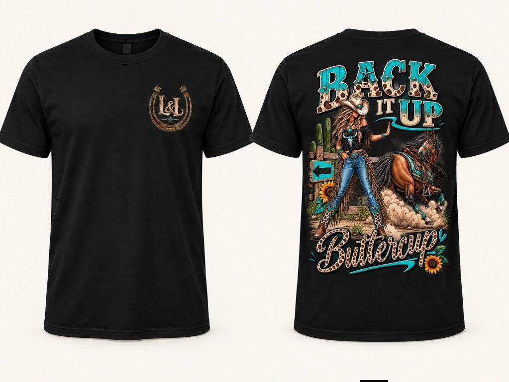 Back It Up Buttercup T-Shirt - Black