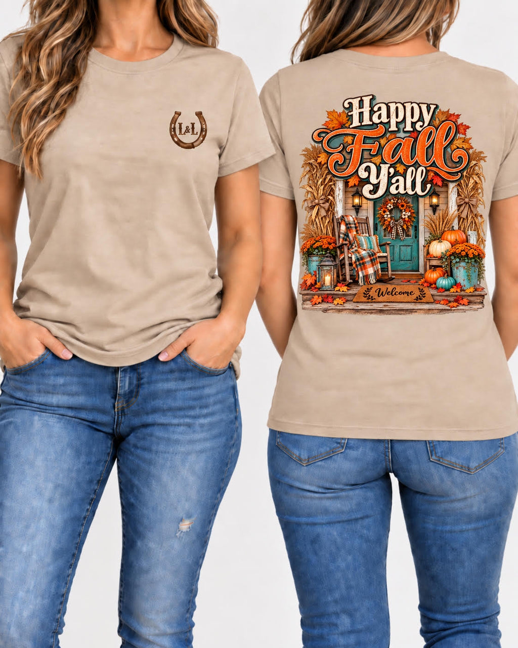 Happy Fall Y'all Tee - Sand