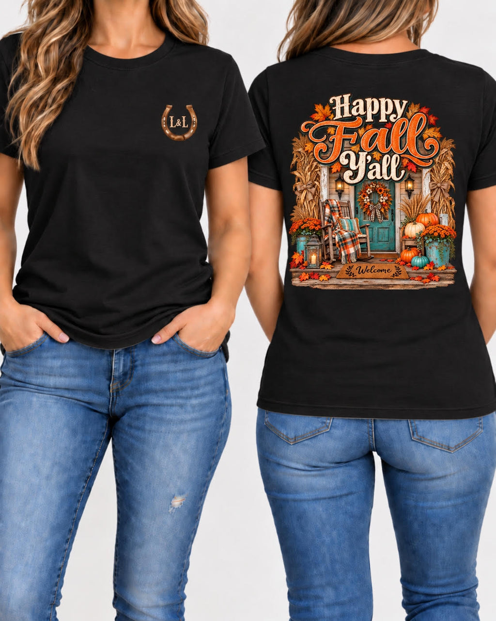 Happy Fall Y'all Tee - Black