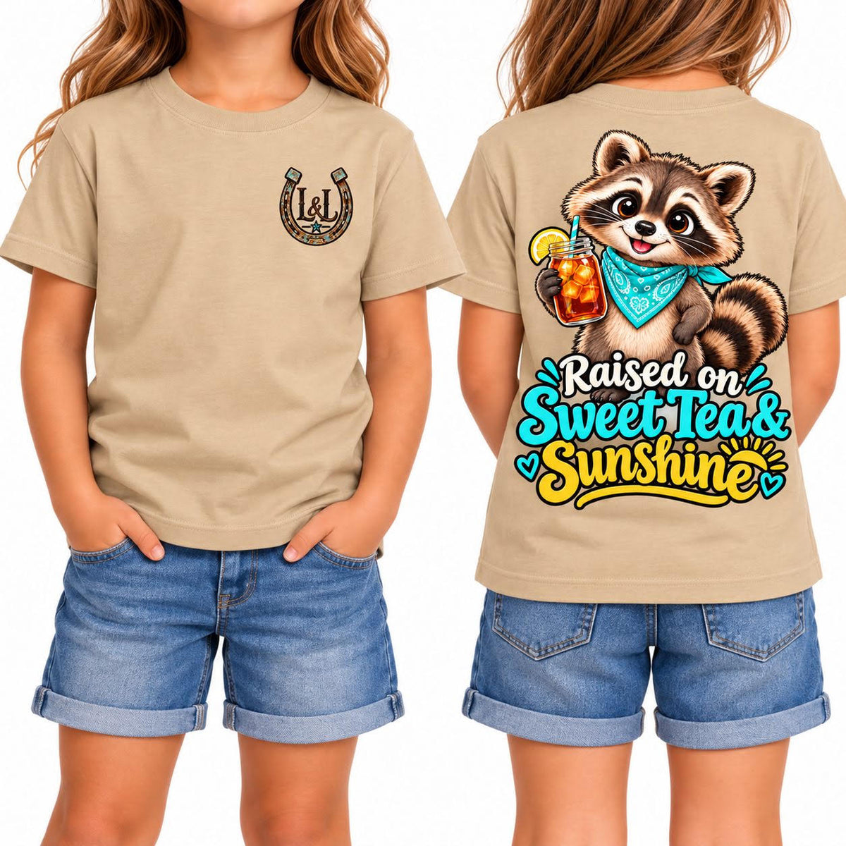 Raised on Sweet Tea & Sunshine tee in Tan