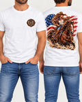 American Spirit men's tee in white front and back