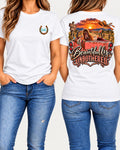 Beautifully Unbothered tee in white front and back