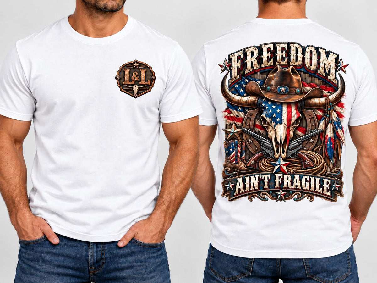 Freedom Ain't Fragile - White, front and back view