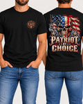 Patriot by Choice tee in black front and back