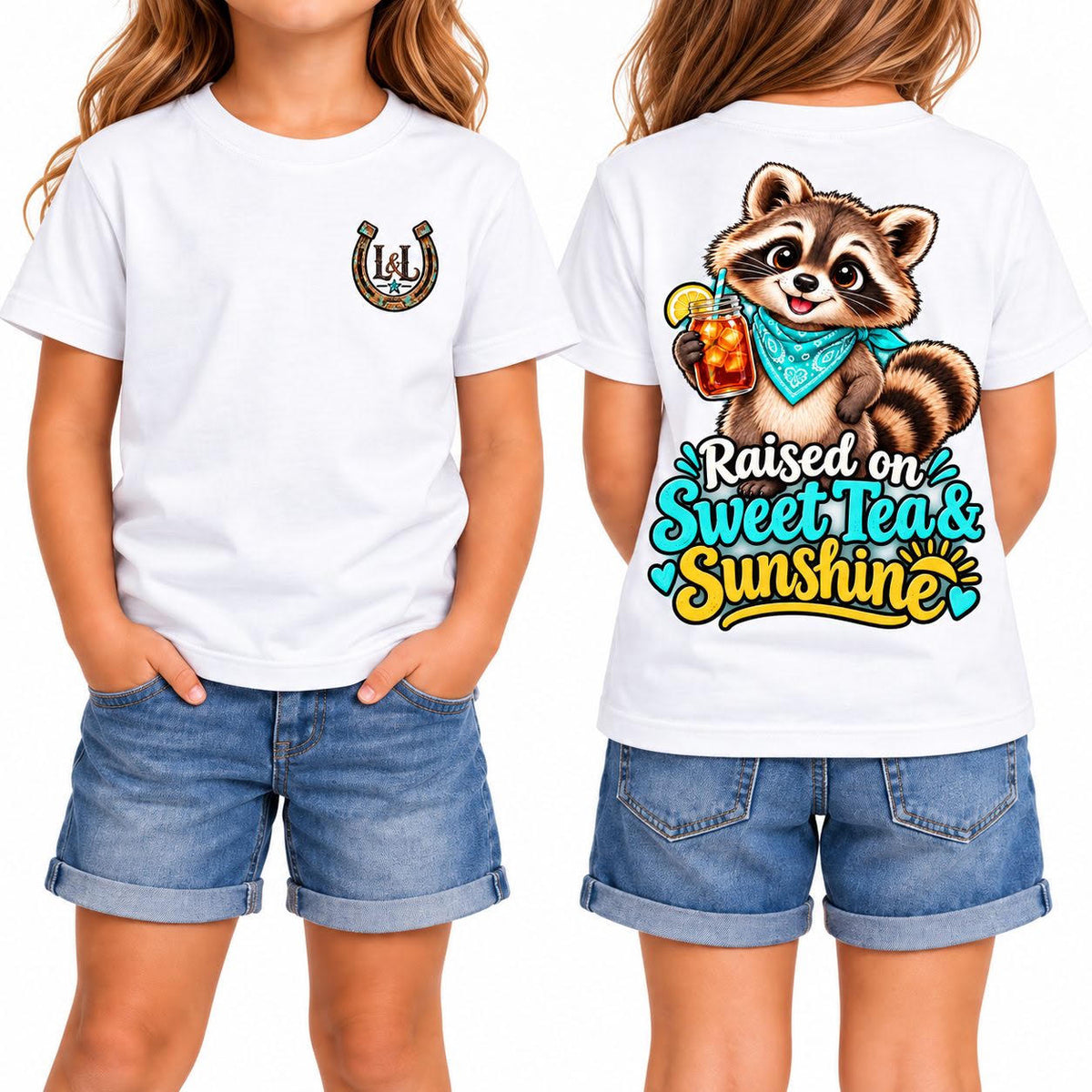 Raised on Sweet Tea & Sunshine tee in White