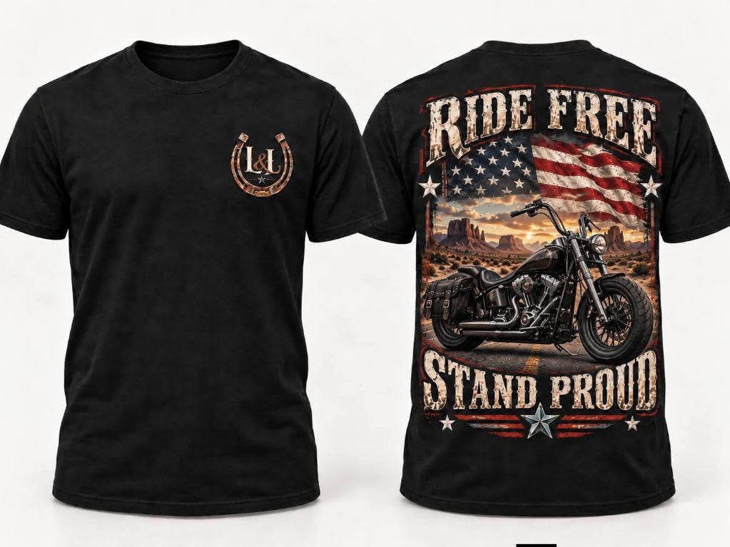 Ride Free Stand Proud T-Shirt - Black
