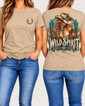 Wild Spirit tee in tan front and back